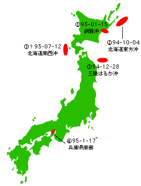 �ŋ߂̑�n�k�̐k�����z�ƒn�k�̃^�C�v