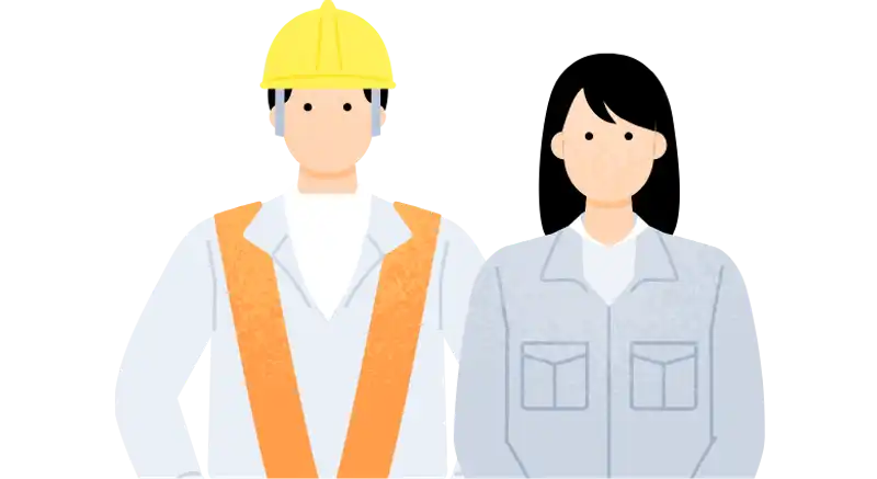 二人の施工者のイラストの画像