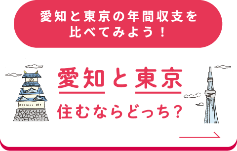 愛知と東京の年間収支を比べてみよう！愛知と東京住むならどっち？