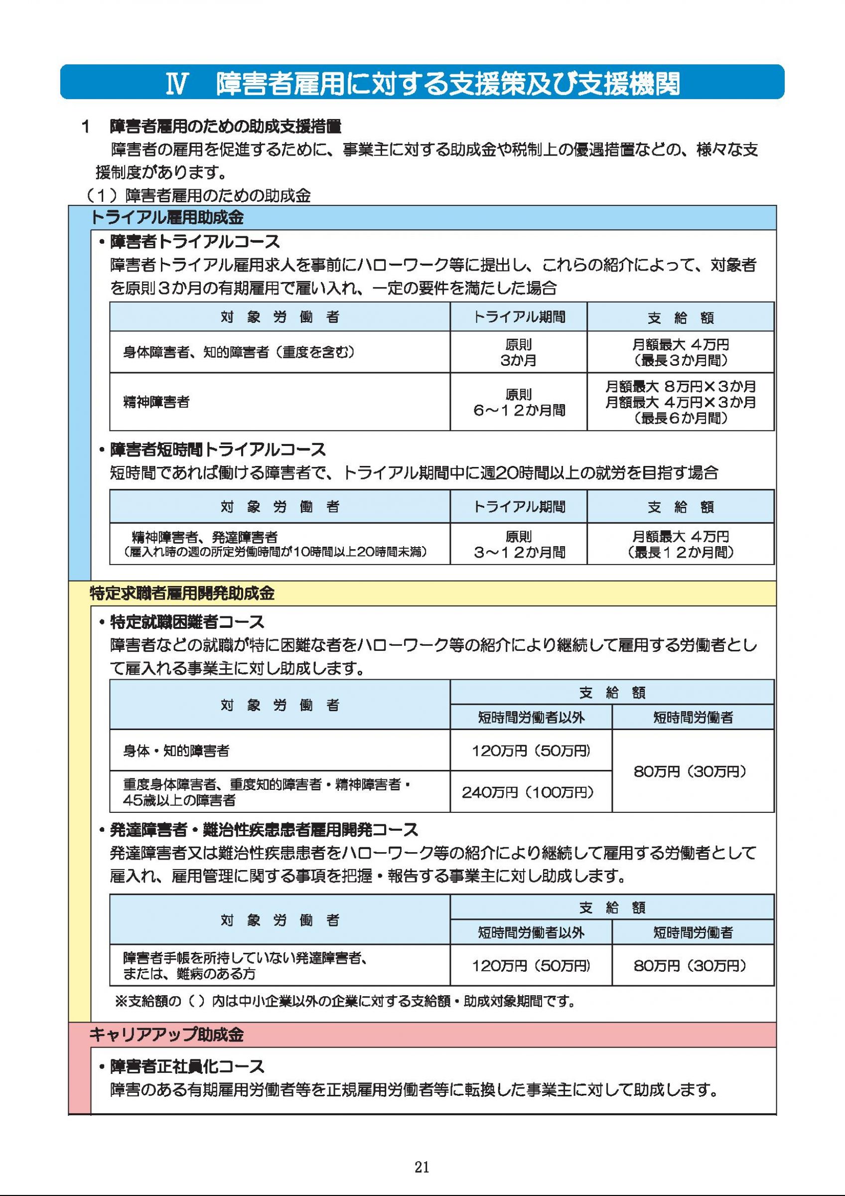 ウェブブック - 障害者の雇用のために～障碍者の雇用状況と支援～（P21～裏表紙） 1ページ目