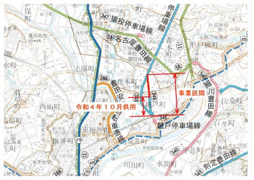 越戸町～花本町　位置図