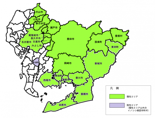 陽性エリア地図