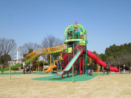 あいち健康の森公園 大芝生広場 コンビネーション遊具の写真です