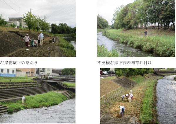 大山川の草刈りと刈草の片付け