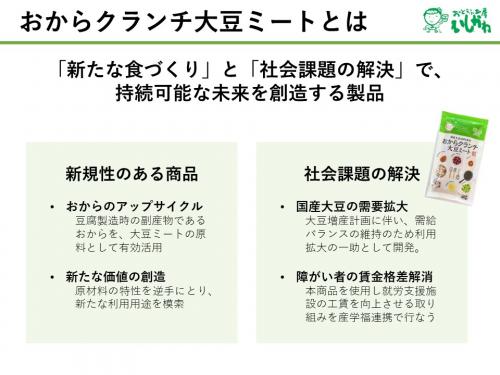 プレゼン資料_国産大豆利用拡大に向けたおから入り 大豆ミートの商品化