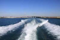 【一色町】佐久島連絡船から見た一色大橋