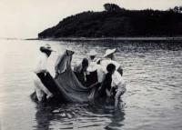 海で魚とり_東幡豆海岸（昭和35～40年頃）