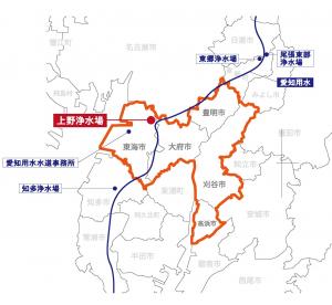 上野浄水場水道給水エリア