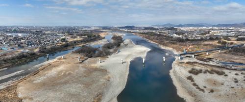 （仮称）新愛岐大橋の施工中写真