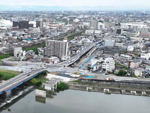 枇杷島陸橋（仮橋）の状況写真