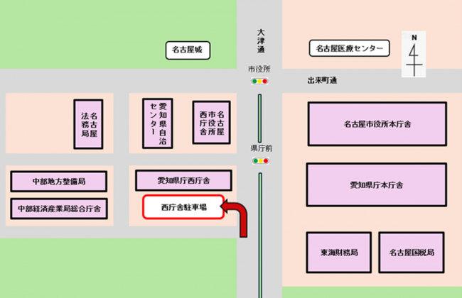 西庁舎駐車場案内